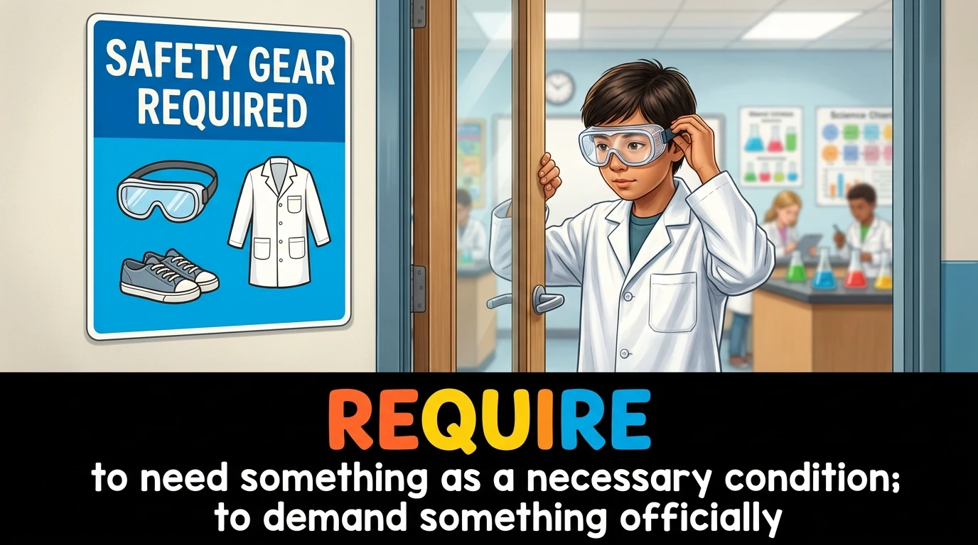 English Illustration for require